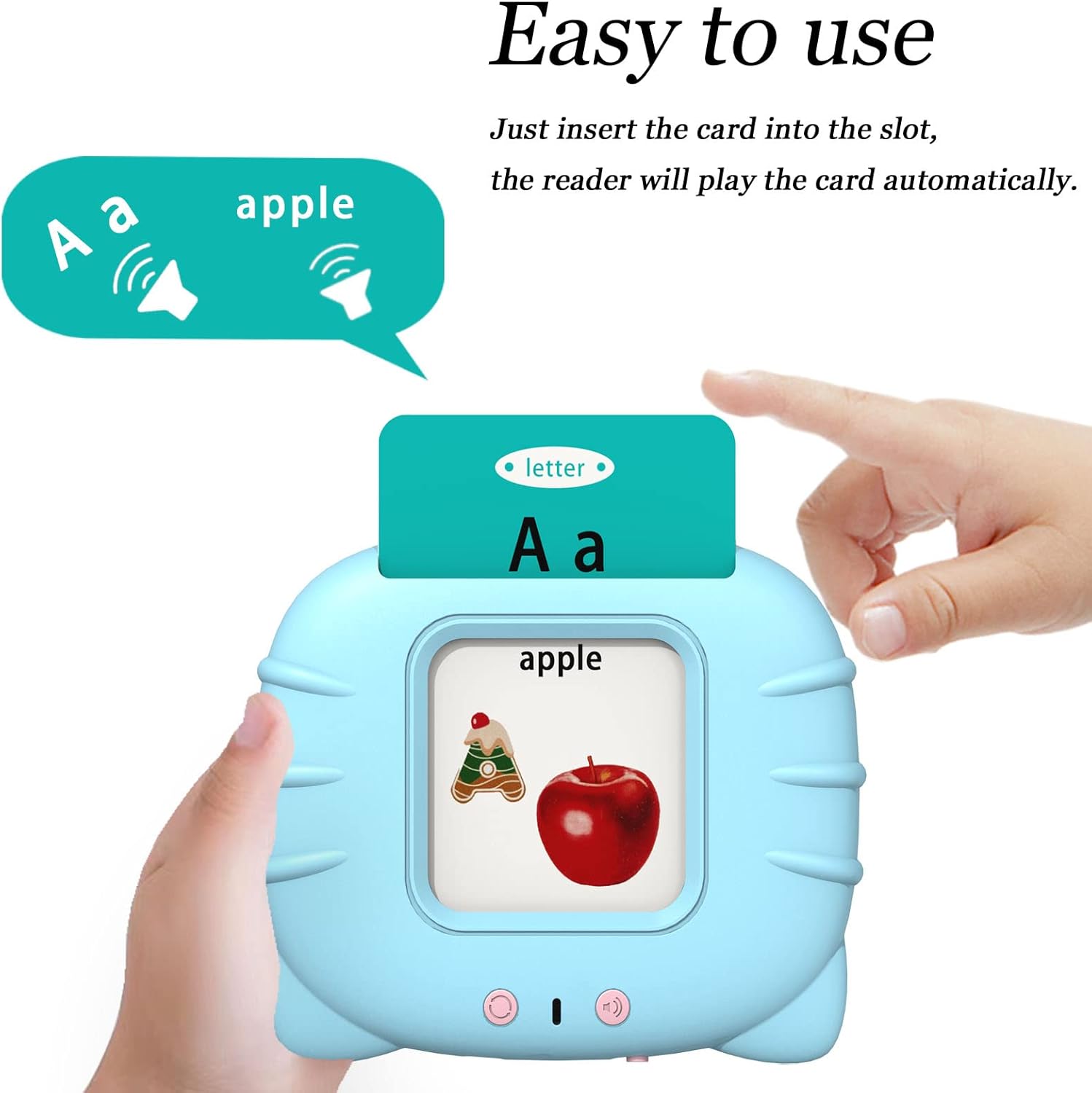 Tarjetas didácticas parlantes de juguetes para niños pequeños de 3, 4, 5, 6, aprender ABC, números del 0 al 100, frases, objetos, adjetivos y más