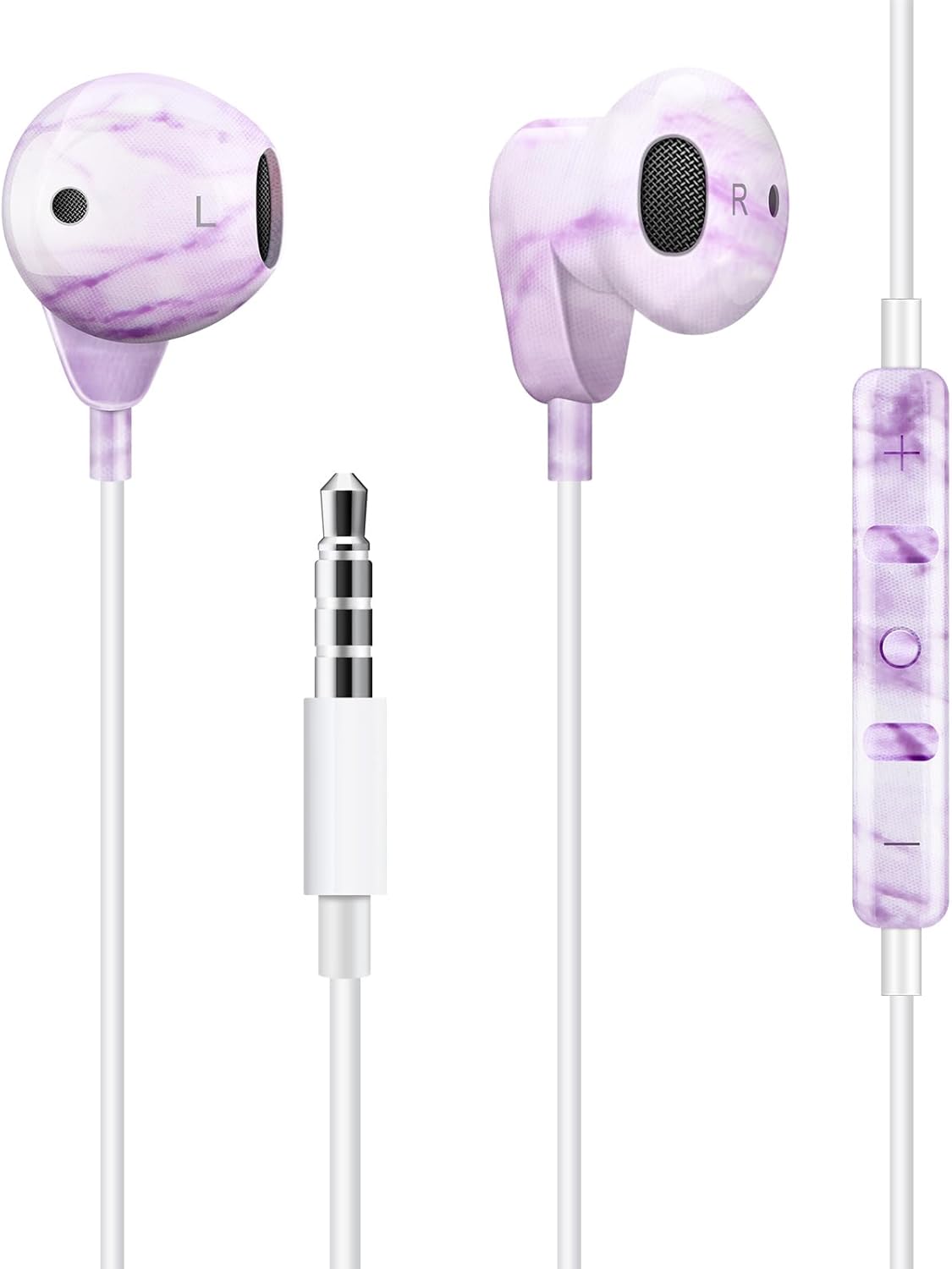 Auriculares con cable con micrófono, auriculares con cable de 0.138 in, auriculares con cable intrauditivos estéreo de alta fidelidad, conector de