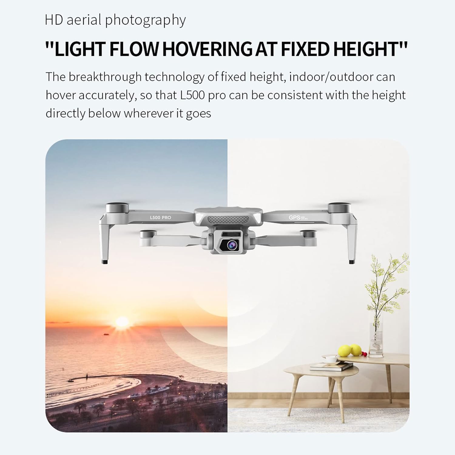 BuyWeek Drone GPS con cámara HD 4K, L500PRO Drone plegable RC sin escobillas 4 ejes RC Quadcopter para adultos principiantes niños mayores de 14