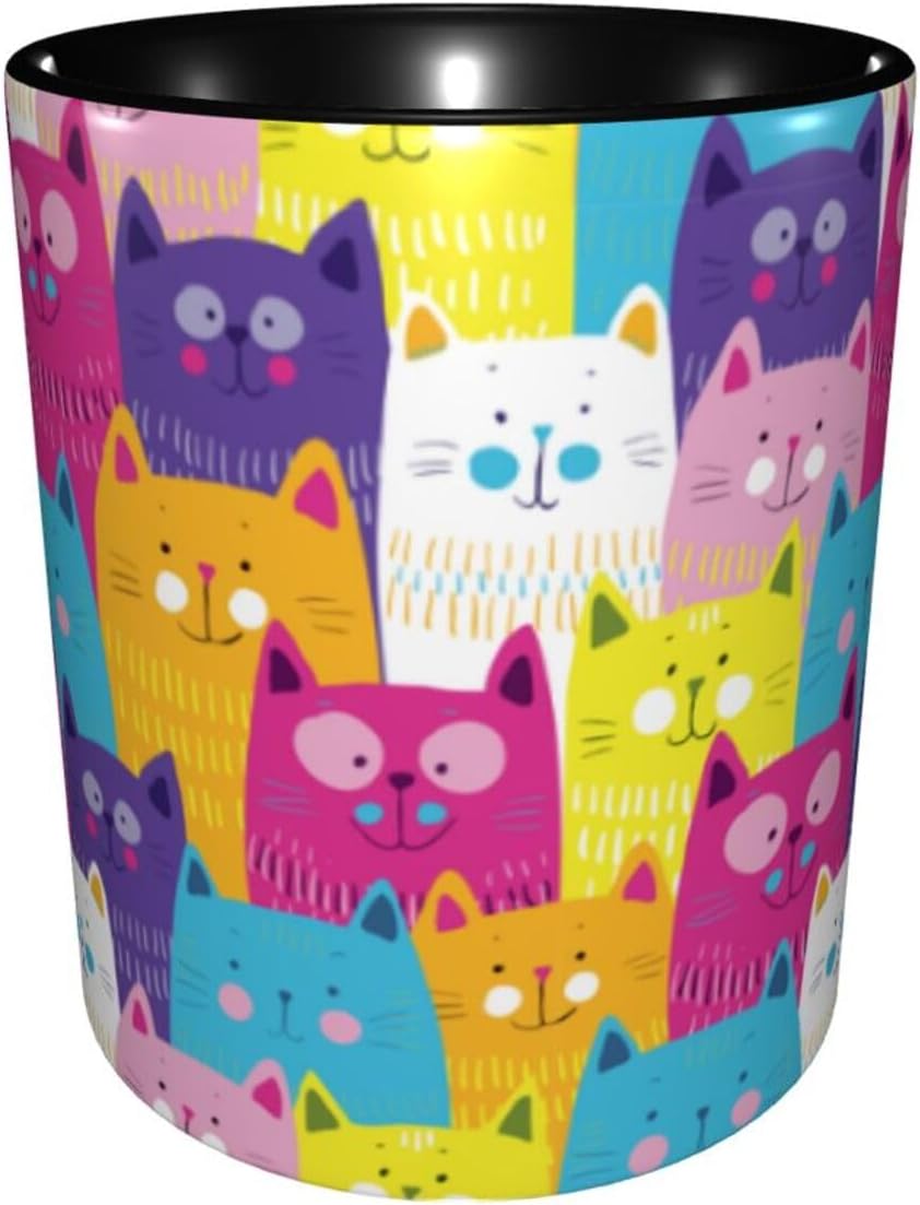 Taza de café con diseño de gato, taza de té de cerámica, regalos para hombres y mujeres, apta para lavavajillas, microondas, oficina, hogar,
