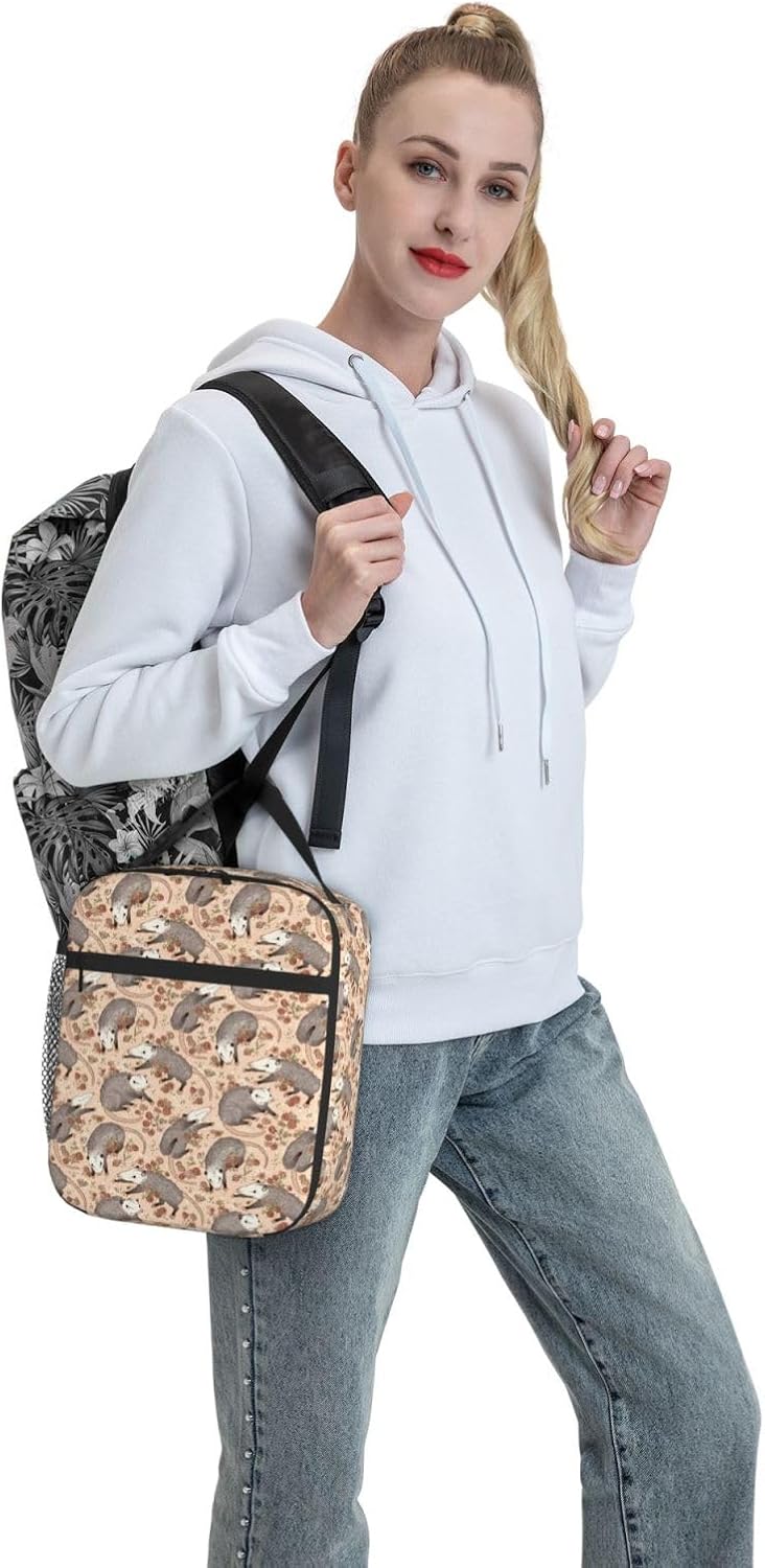 SWEET TANG Bolsa de almuerzo aislada Befuddled Possums Fiambrera Fiambrera Cremallera Bolsa suave duradera Bolsa de almuerzo reutilizable para el