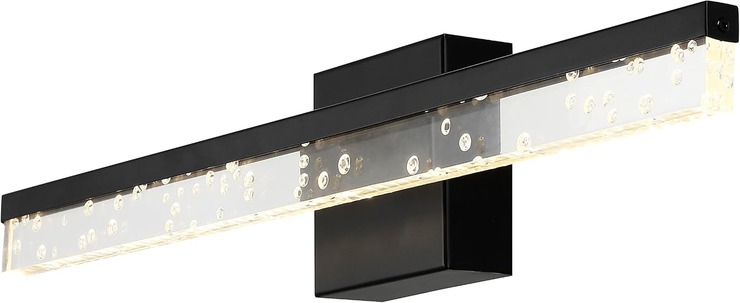 Eyely EYL7128A Paulina – Luz LED integrada de acrílico de 22 pulgadas para entrada, vestíbulo, baño, pasillo, dormitorio, color negro y transparente