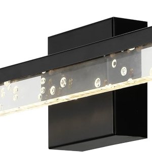 Eyely EYL7128A Paulina – Luz LED integrada de acrílico de 22 pulgadas para entrada, vestíbulo, baño, pasillo, dormitorio, color negro y transparente Eyely EYL7128A Paulina – Luz LED integrada de acrílico de 22 pulgadas para entrada, vestíbulo, baño, pasillo, dormitorio, color negro y transparente