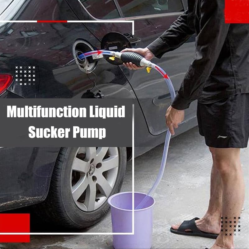 Bomba de sifón, bomba de succión de líquido multifunción mejorada 2024, bomba manual portátil de transferencia de combustible para gasolina,