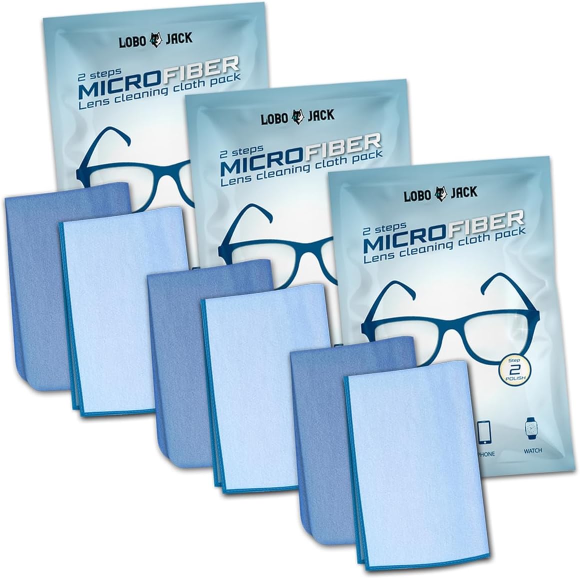 Paños de limpieza de microfibra de 2 pasos limpiar y pulir  Limpiadores de tela para lentes, lentes de cámara, teléfono celular y pantalla de