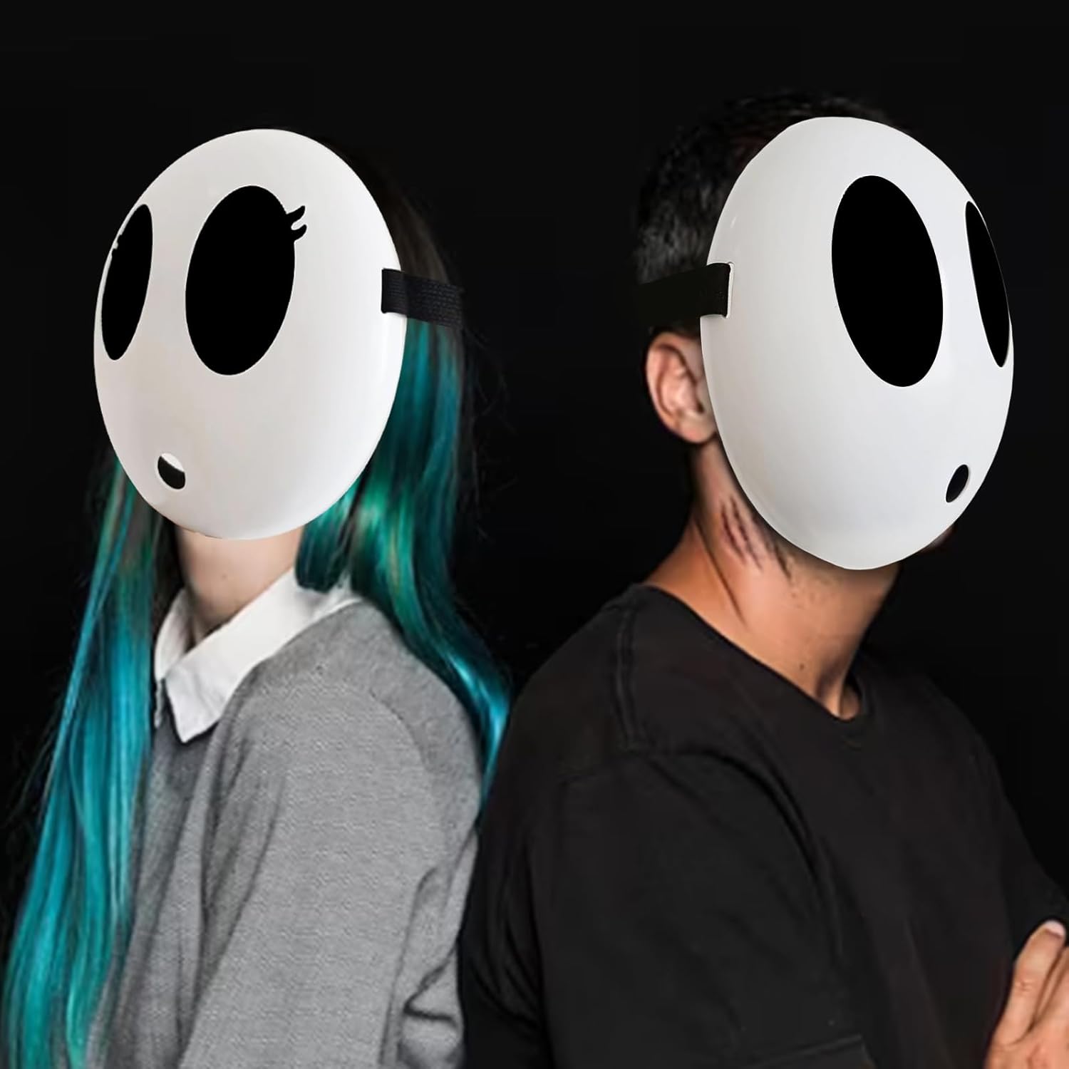 Máscara de chico tímido, máscara de anime blanca, máscara de Halloween, máscara divertida para disfraz de Halloween, accesorios de cosplay
