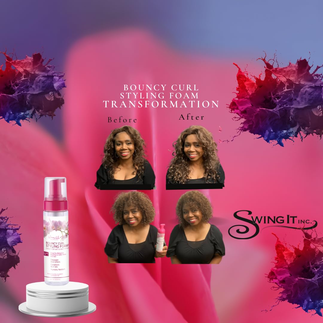 Weave Aide Bouncy Curl Styling FoamMousse 8 oz. Control de encrespamiento, mousse para el cabello, mousse de rizos para definición de cabello