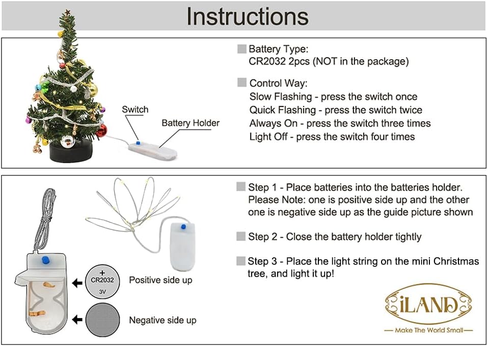 iLAND Accesorios de casa de muñecas para decoración de Navidad, árbol de Navidad en miniatura brillante con regalos para puerta de elfo y puerta de
