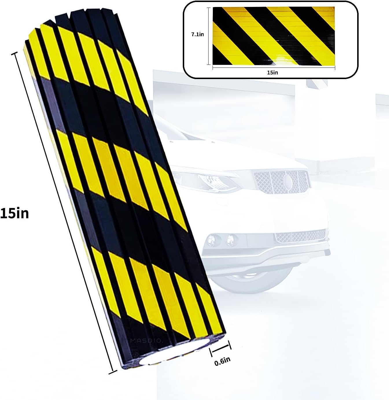 Garage Smith GWP06 – Protector de pared de espuma para pared de garaje, protector de esquina para estacionamientos, protector reflectante de borde