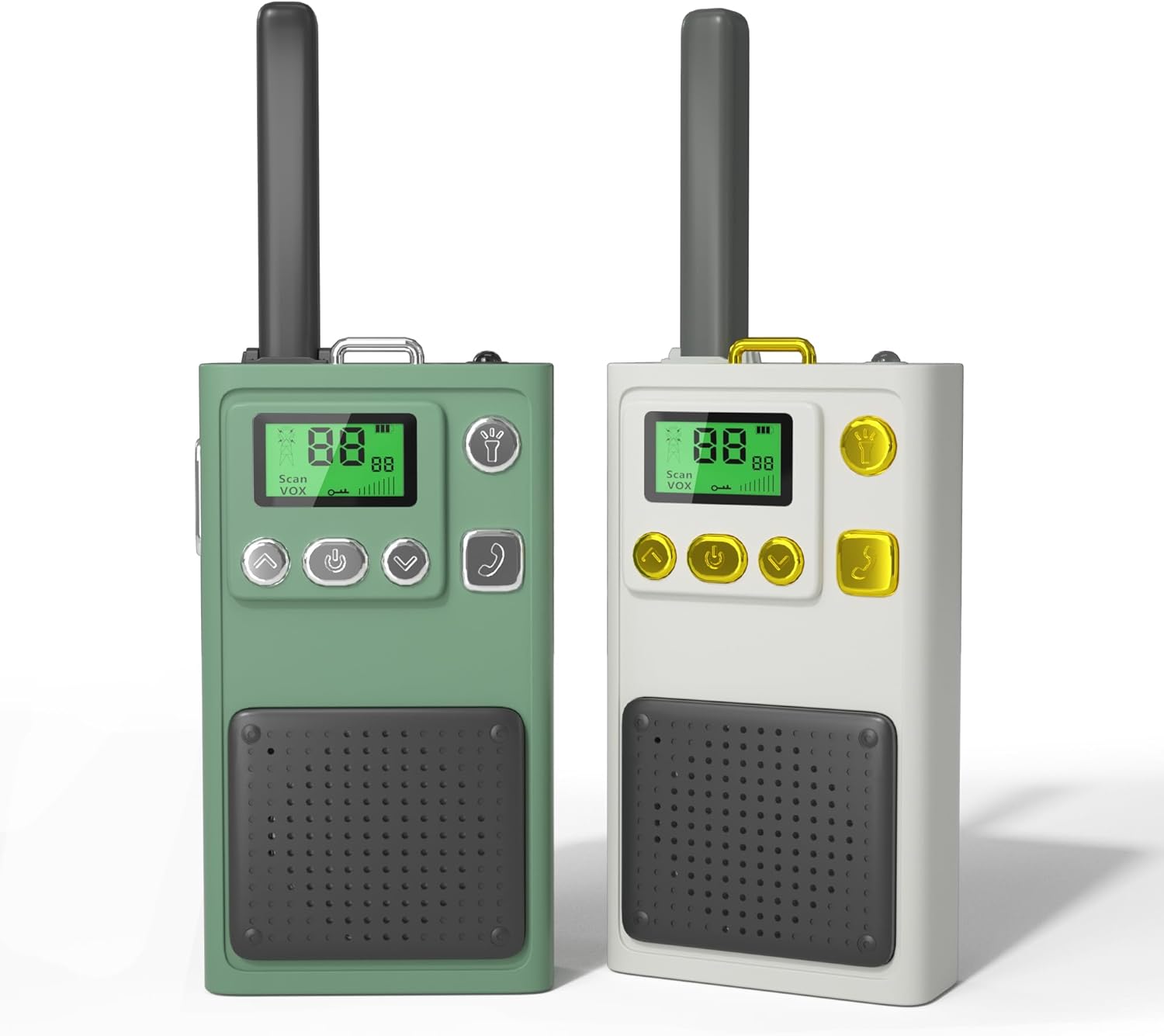MOREXIMI Walkie Talkies para niños, paquete de 2 unidades, 22 canales de largo alcance, juguetes educativos al aire libre para niños de 3 a 12 años