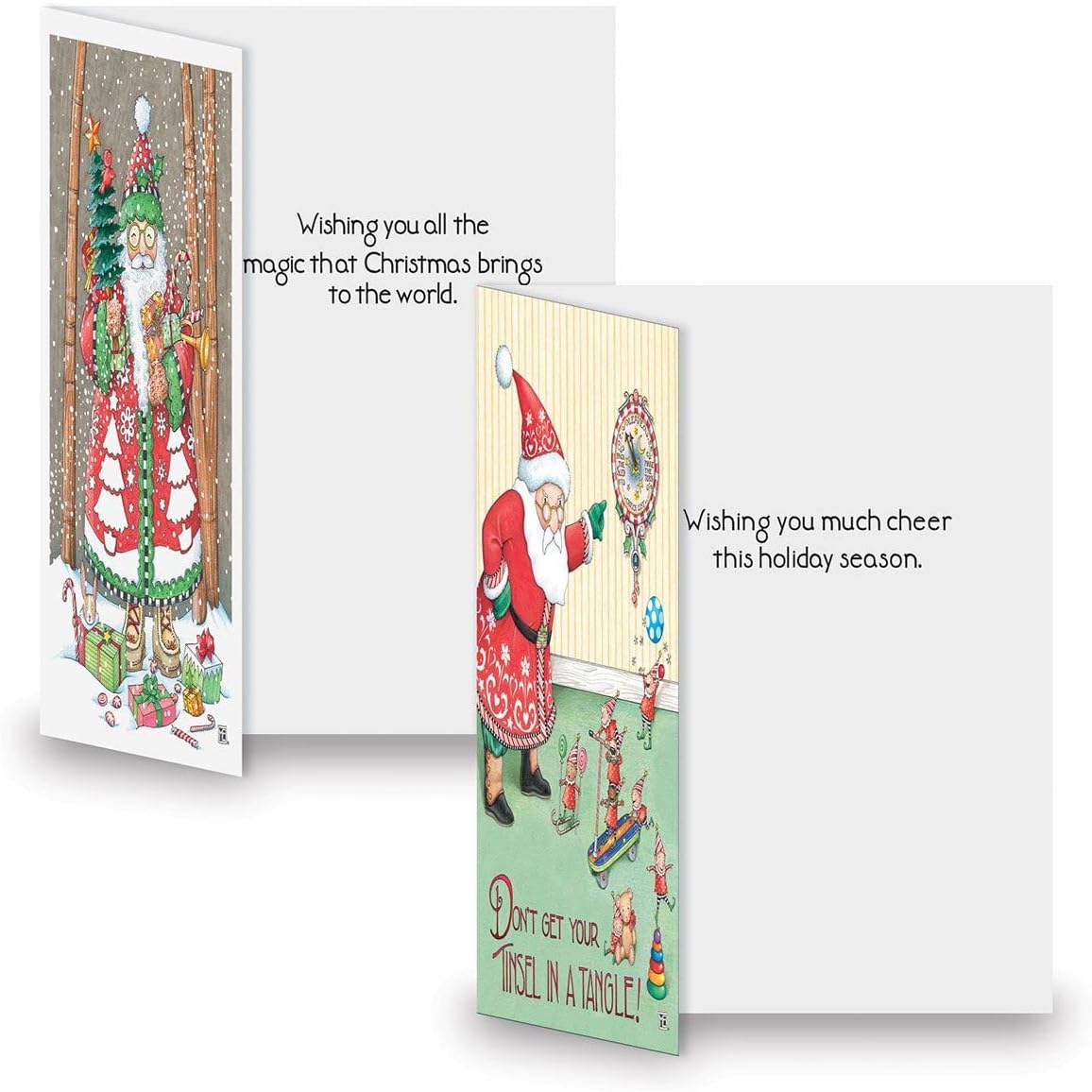 Current Juego de tarjetas de felicitación navideñas Believe in Santa  Mary Engelbreit, juego de 20 tarjetas grandes plegadas de 5 x 7 pulgadas,