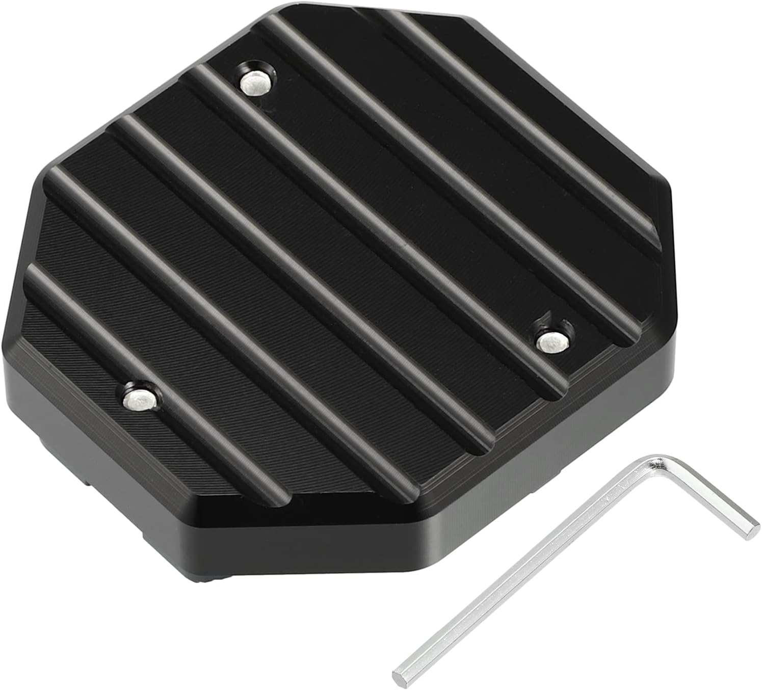X AUTOHAUX Soporte universal para motocicleta, soporte lateral CNC, placa de soporte de extensión de pie, tono titanio