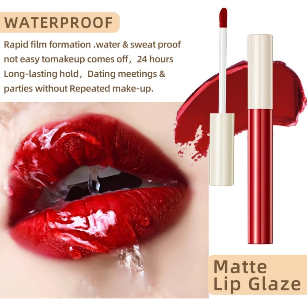 Juego de lápices labiales líquidos mate, kit de brillo labial de terciopelo de 12 colores, resistente al agua, larga duración, tinte de labios de
