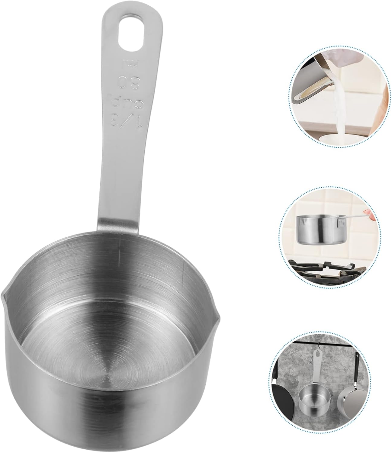 Ollas de cocina Herramienta Crema Leche Mini Calentador de Mantequilla Cazo de Acero Pequeño Utensilios de Cocina Cuchara Medidora Mini Cuchara de
