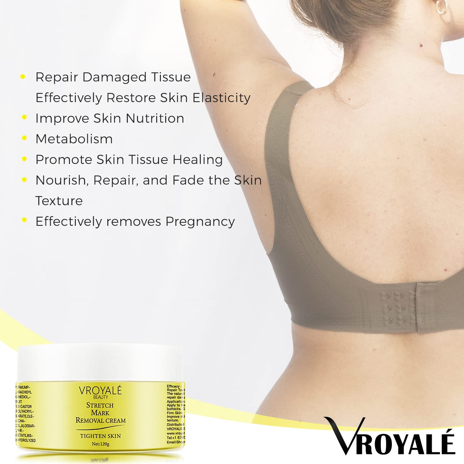 Crema eliminadora de estrías, crema natural orgánica para curación de la piel y reparación de cicatrices de embarazo, crema corporal hidratante