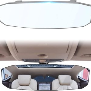 GKmow Espejo de visión grande para automóvil, 11.7 x 3.5 pulgadas, antirreflejo, panorámico de marcha atrás, espejo de punto ciego de gran angular, GKmow Espejo de visión grande para automóvil, 11.7 x 3.5 pulgadas, antirreflejo, panorámico de marcha atrás, espejo de punto ciego de gran angular,
