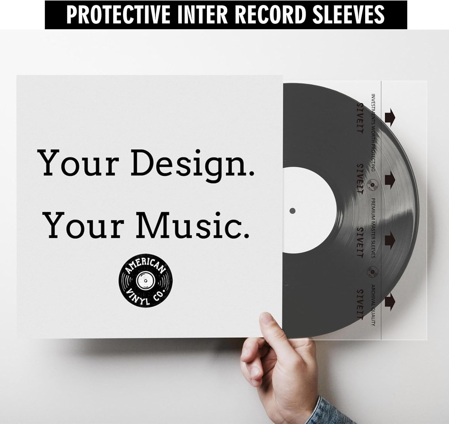 Sivet – Fundas interiores de vinilo de 50 LP para máxima protección y preservación con propiedades antiestáticas y diseño de ángulo cuadrado, ideal
