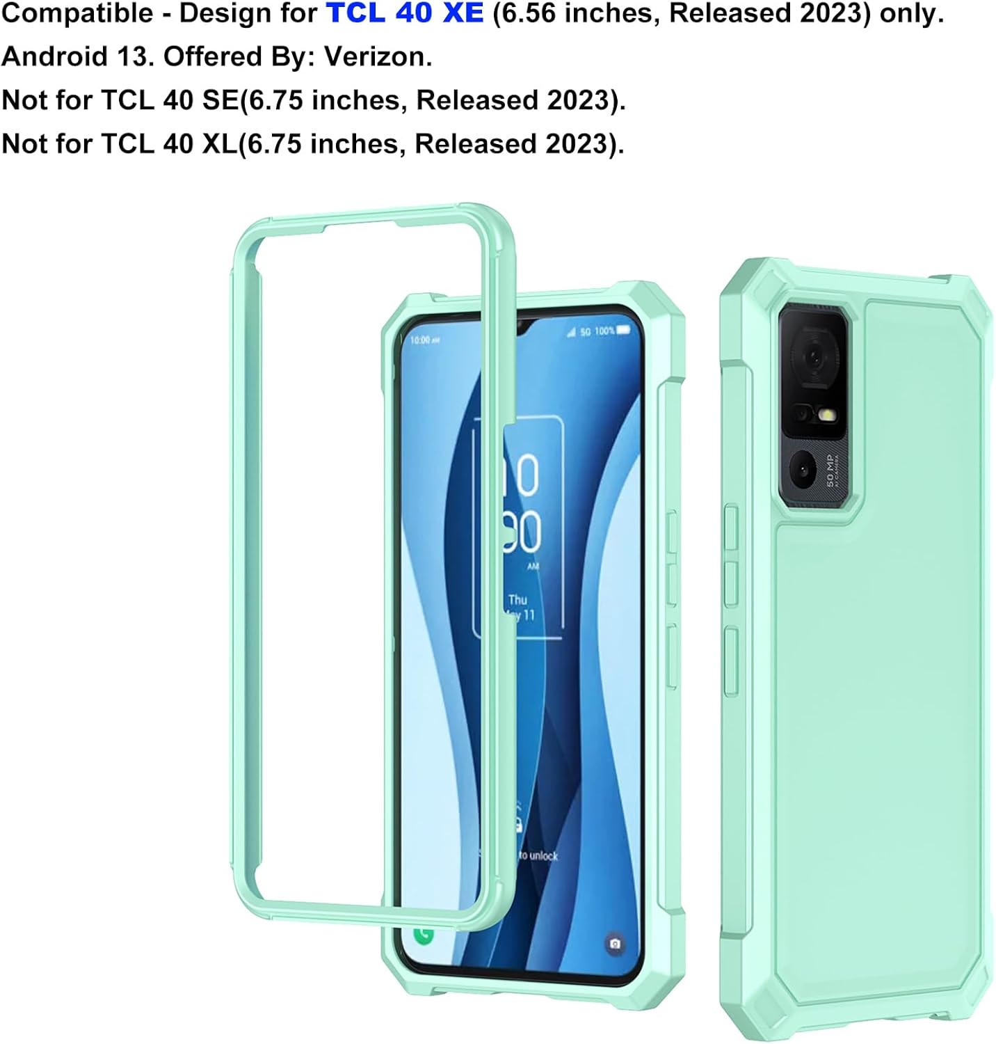 Ailiber Funda para TCL 40 X, TCL 40XE funda de teléfono de 6.56 pulgadas con protector de pantalla, protección de estructura de doble capa,