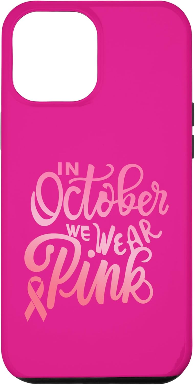 iPhone 13 Pro Max En octubre llevamos conciencia rosa sobre el cáncer de mama, estuche de cinta rosa