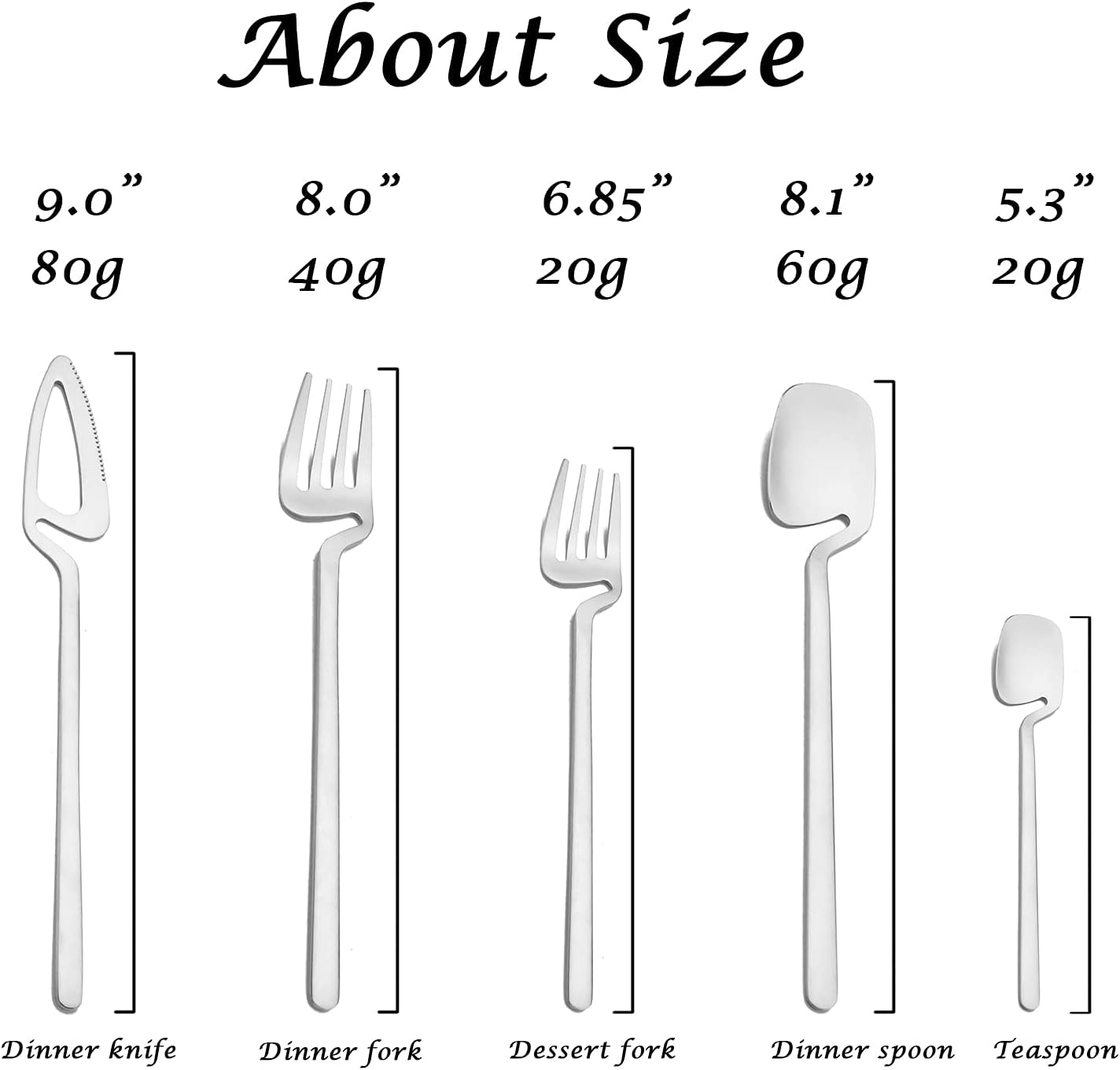 Modern Flatware – Utensilios de acero inoxidable 304 de lujo para 6 tenedores aptos para lavavajillas, cuchillos, cucharas, color azul mate