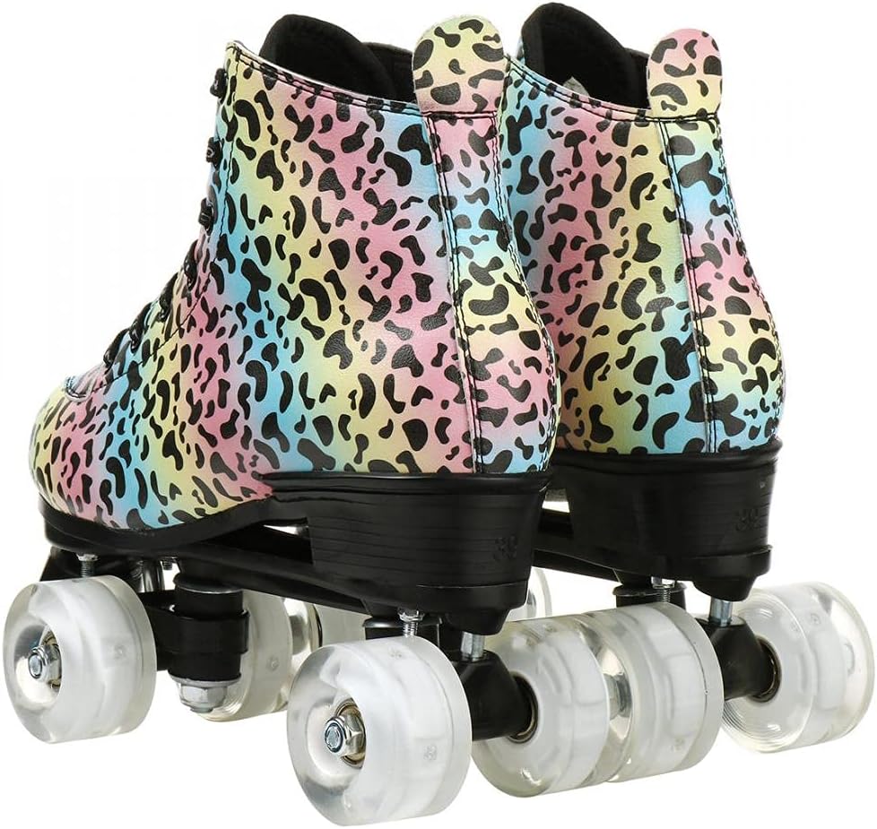 Patines unisex de doble fila, cuatro ruedas, patines altos, patrón de rayos, para principiantes, mujeres, hombres, niños y niñas