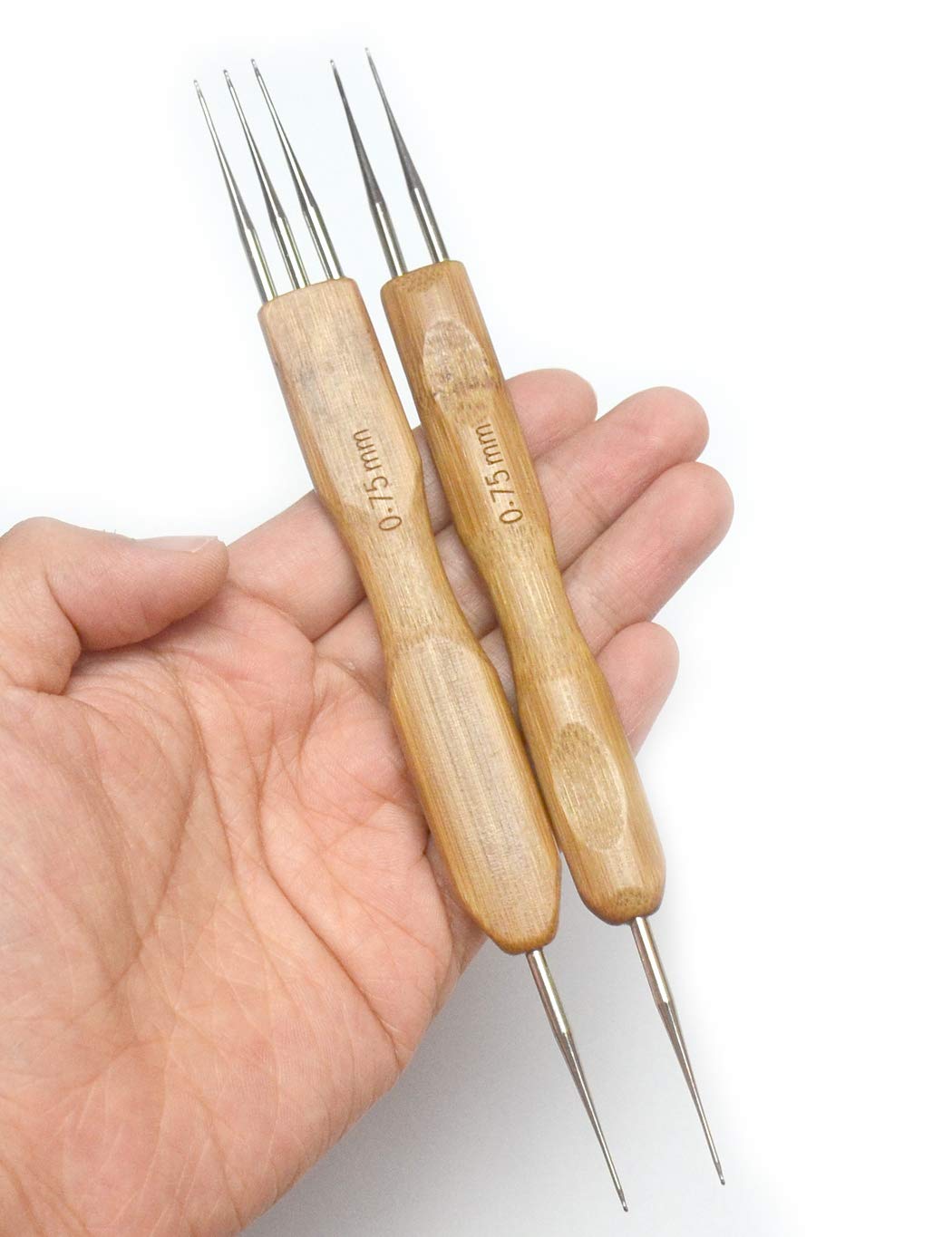 2 ganchos de ganchillo de doble punta para cabello, 1 gancho, 2 ganchos y 1 gancho, herramienta de aguja de rastas de 3 ganchos para trenzas,