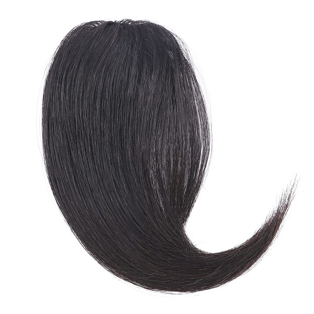 Hairro Extensiones de flequillo lateral ondulado con clip, 100% cabello humano, 2 piezas con clip en la parte media, flequillo francés, lados