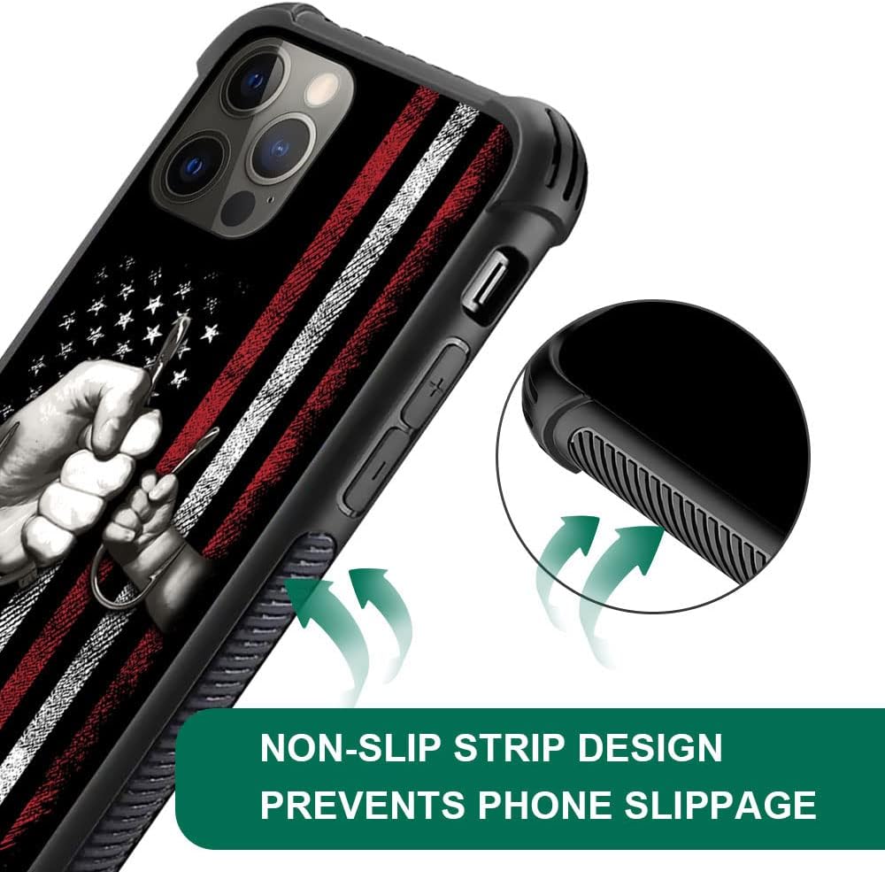 DAIZAG Funda compatible con iPhone 11, funda de la bandera estadounidense de pesca para iPhone 11 para hombre y mujer, protección completa, a prueba