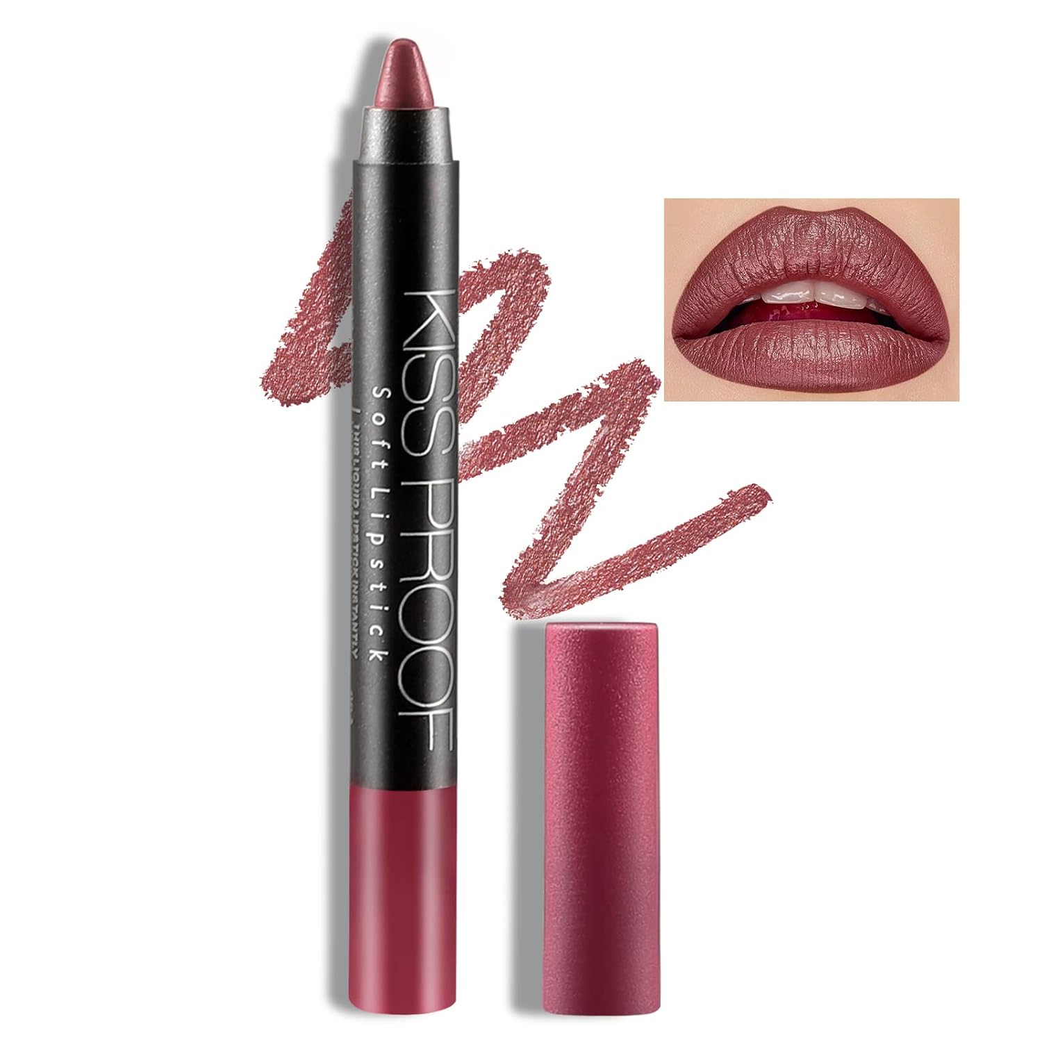 Boobeen Lápiz labial mate, lápiz labial, lápiz labial mate terciopelo cremoso, cobertura completa, alto pigmento, impermeable, no se decolora, tinte