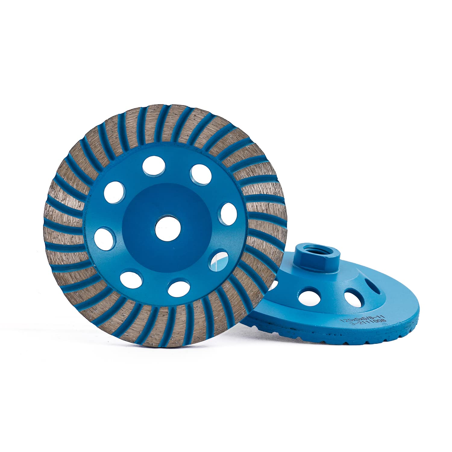 Z-LEAP Rueda de molienda de copa de diamante de 5 pulgadas Turbo Row para amoladora angular Azulejos de pulido Piedra de mármol Granito Hormigón