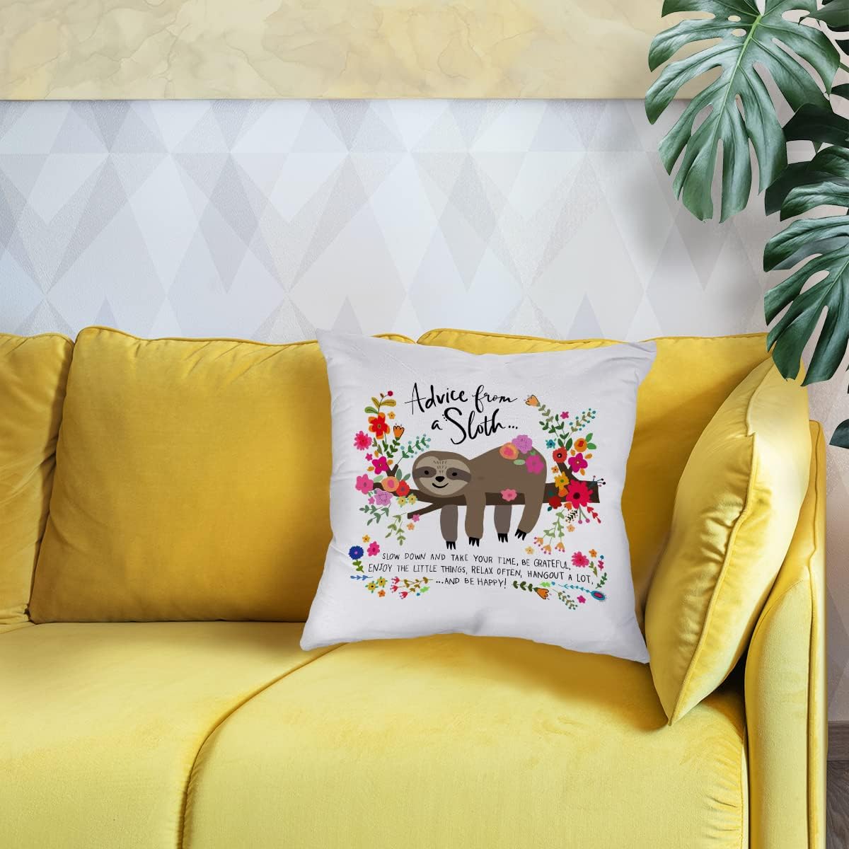 Funda de almohada con cita inspiradora de un perezoso, decoración del hogar, sala de estar, dormitorio, oficina, habitación de niña, habitación de
