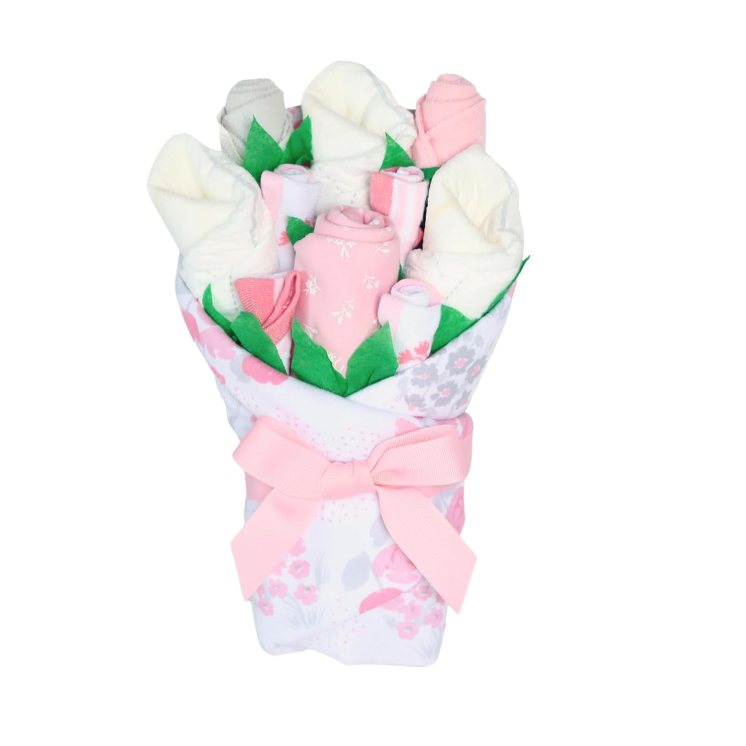 Juego de regalo para niña, juego de 8 piezas hechas a mano con ramos de Baby Blossom para niña, cesta de regalo para niña recién nacida, regalo de