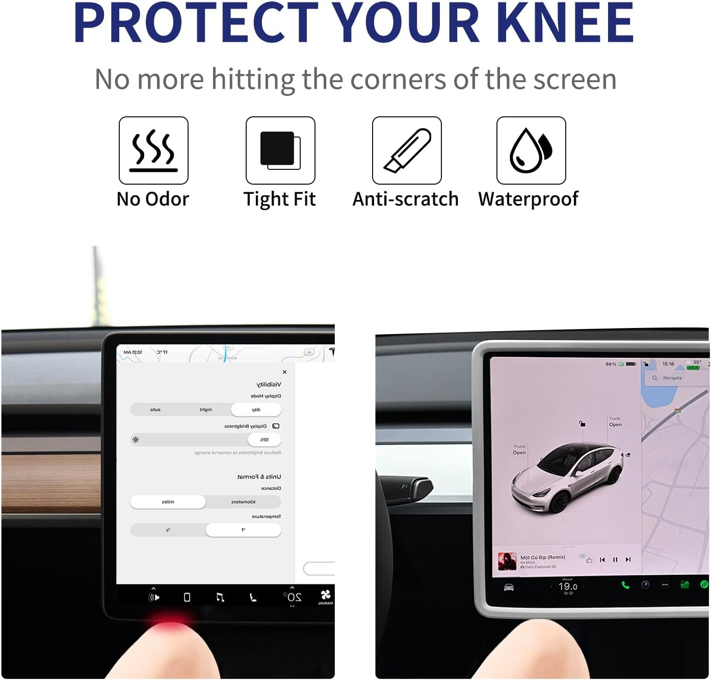 Protector de pantalla para Tesla Model 3Y, protector de marco de silicona, resistente a golpes y golpes, accesorios Tesla Model 3 Model Y 2017-2023,