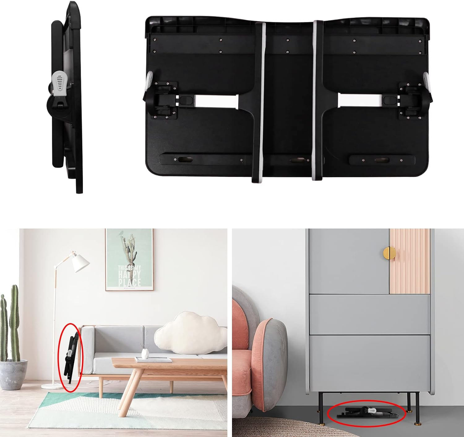 Bandeja plegable para laptop, mesa de cama ajustable para laptop con alturas y ángulos, escritorio de regazo para computadora portátil resistente