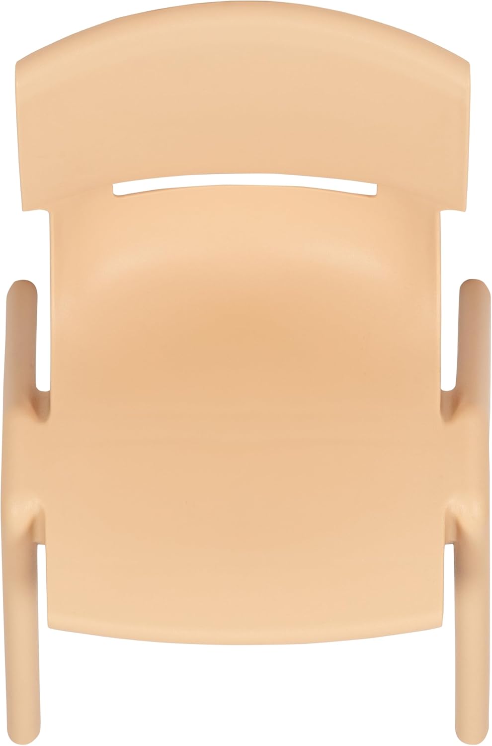 EMMA + OLIVER Paquete de 4 sillas escolares apilables de plástico natural con asiento de 10.5 pulgadas de alto, silla preescolar
