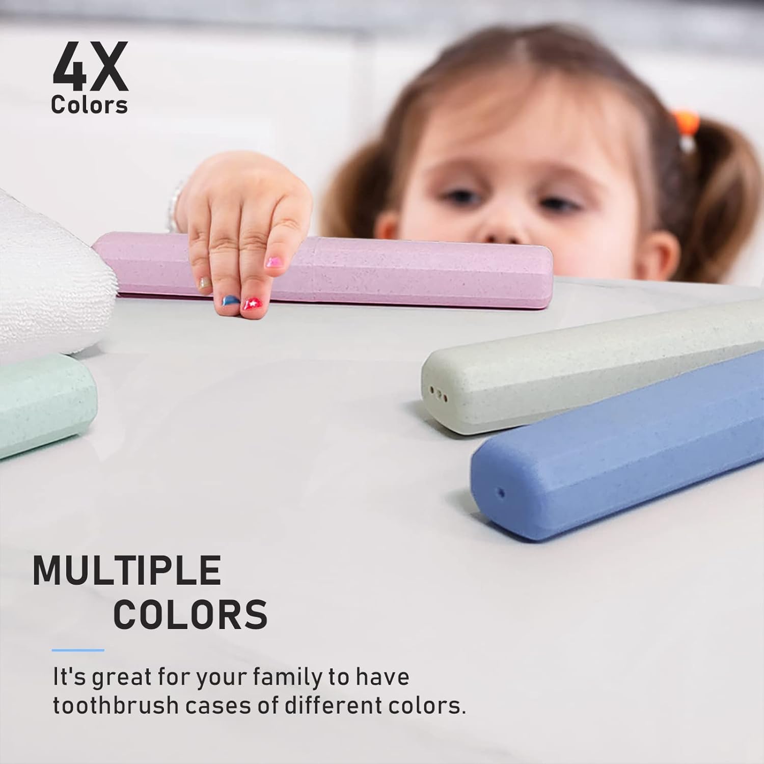 Paquete de 4 fundas portátiles para cepillos de dientes, de plástico transpirable, para el hogar, viajes, negocios, campamento, escuela