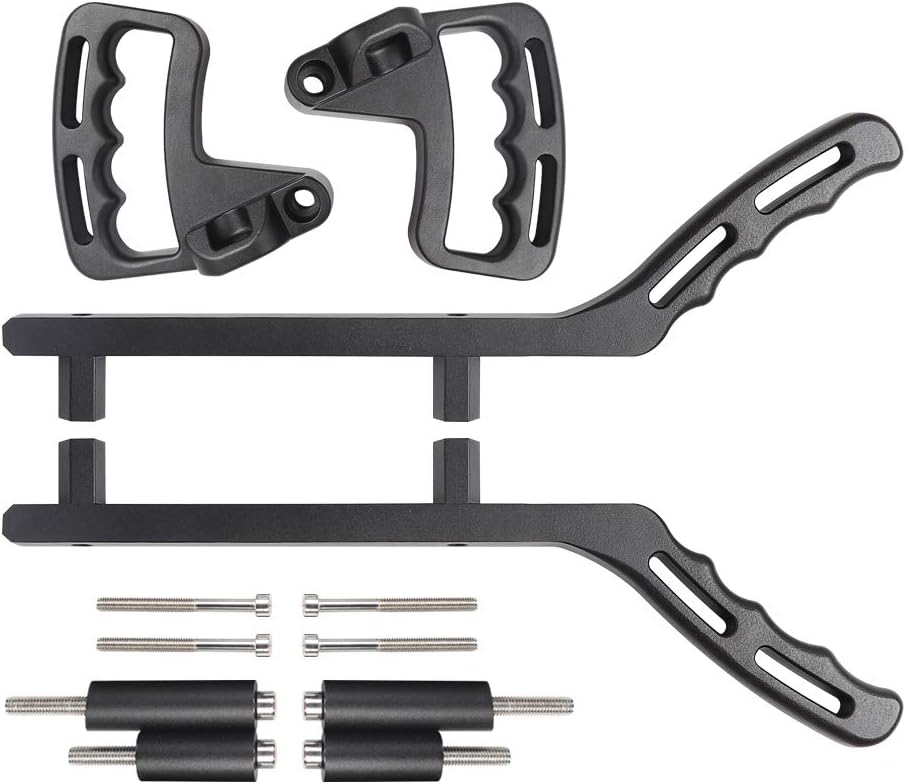Voodonala Kit de asas de agarre de metal negro para Jeep JK JKU 2 2007-2018 y Unlimited 4 puertas, 4 piezas (versión mejorada)
