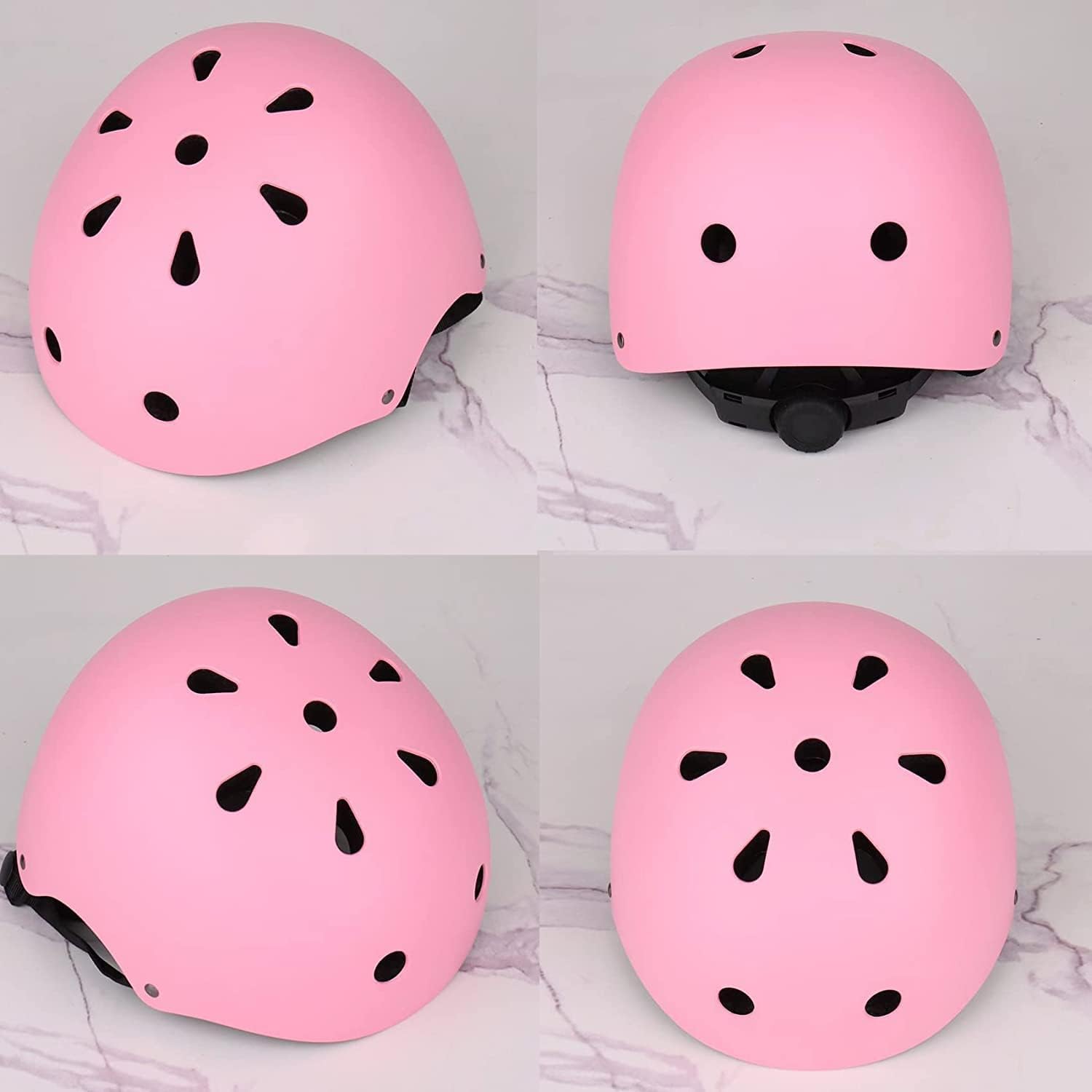 Juego de casco para niños, rodilleras para niños, rodilleras, coderas, muñequeras con casco, conjunto de equipo de protección ajustable para niñas,