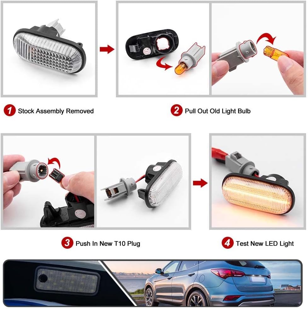 2 unidades de luces LED de matrícula para Hyundai Santa Fe DM Grand Santa Fe NC alimentado por alta potencia SMD xenón blanco LED libre de errores