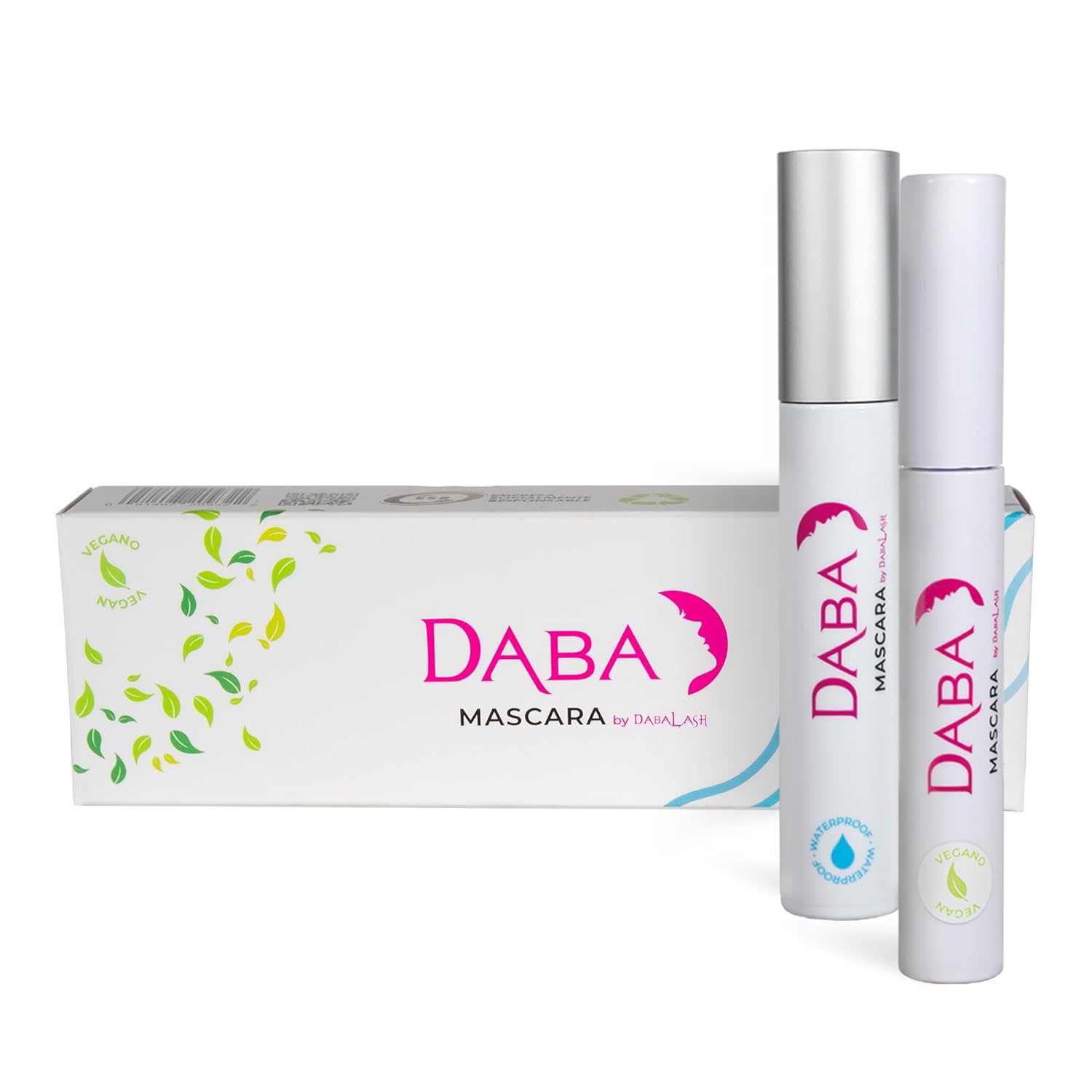 Daba Duo – Máscara de pestañas impermeable y suave rímel vegana – Longitud y volumen para pestañas – Muy negro – 0.45 oz y 0.3 oz