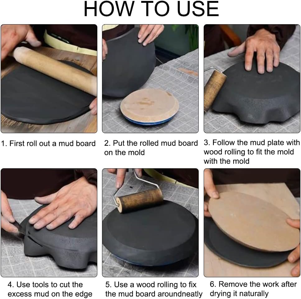 BENECREAT Pottery Tools – Molde formador de placa de cerámica, riel redondo concéntrico geométrico de 10 x 0.6 pulgadas para corte de cerámica e