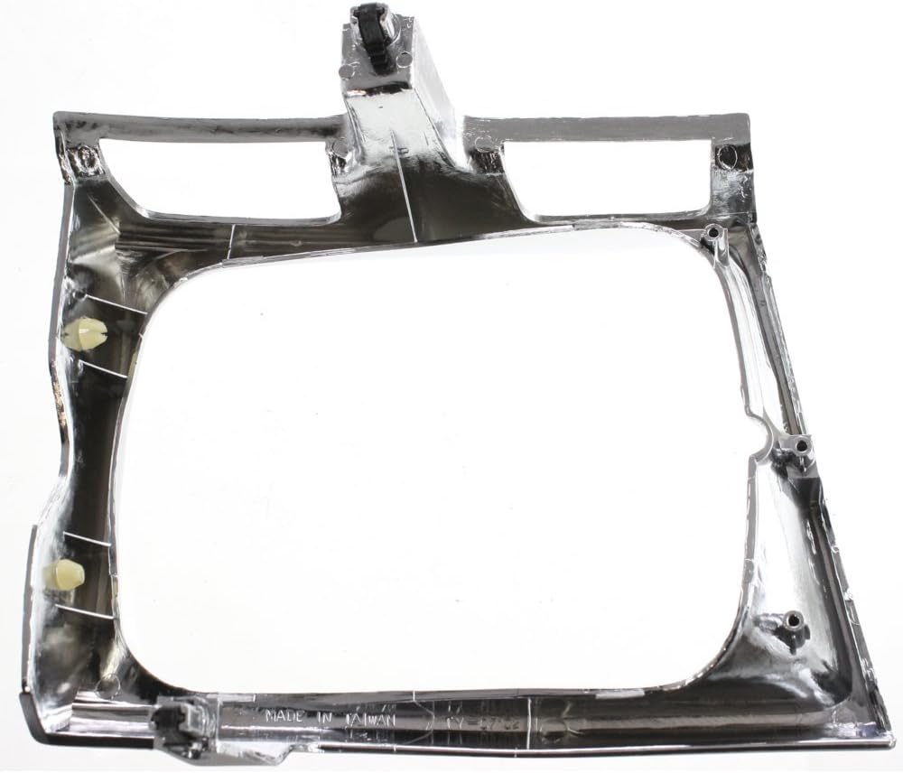 Evan Fischer Kit de puerta de parrilla y faro delantero compatible con Toyota Pickup 1989-1991, carcasa cromada central 4WD con inserto negro