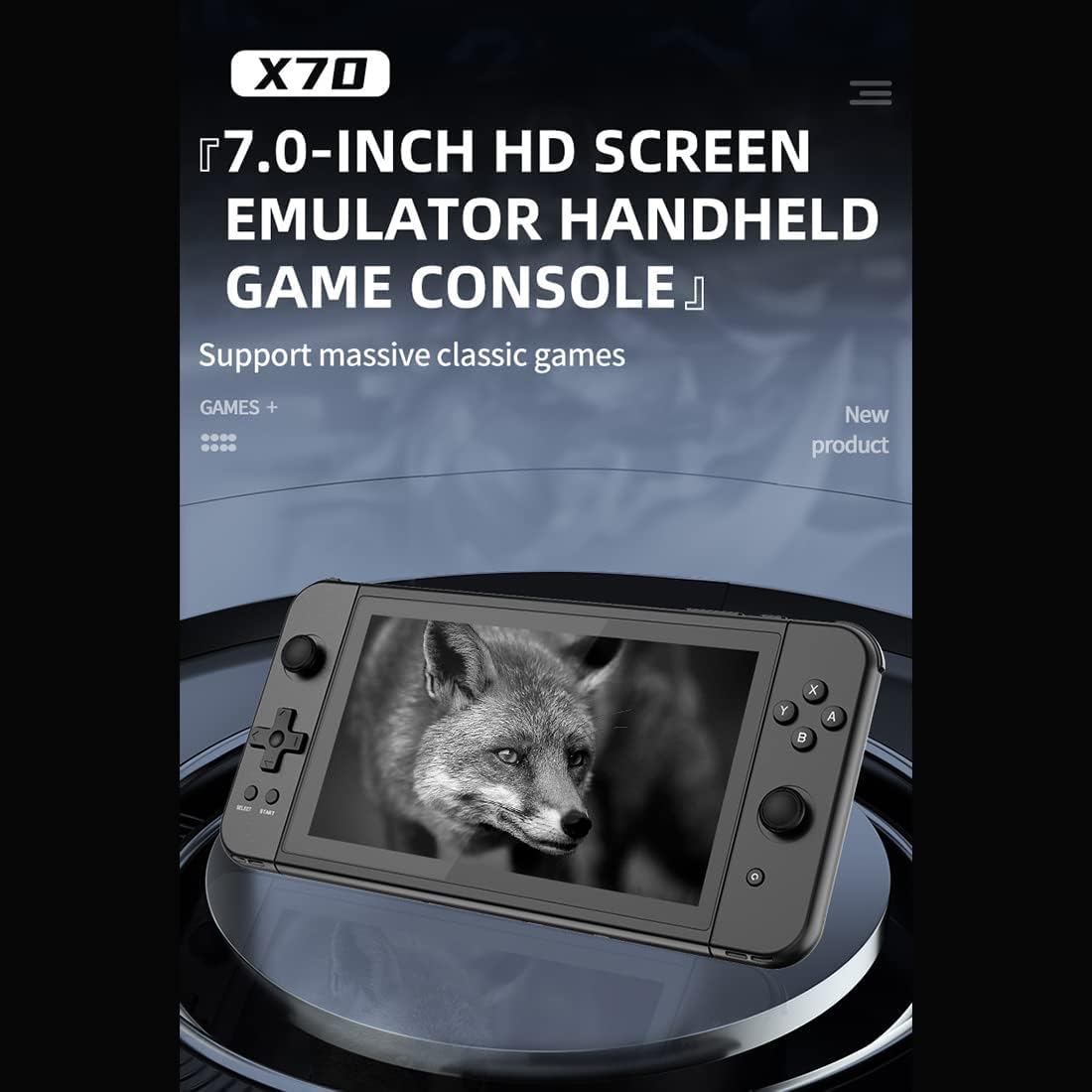Consola de juegos portátil X70, pantalla IPS HD de 7.0 pulgadas, consolas de juegos retro, consola de videojuegos clásica con tarjetas de memoria de