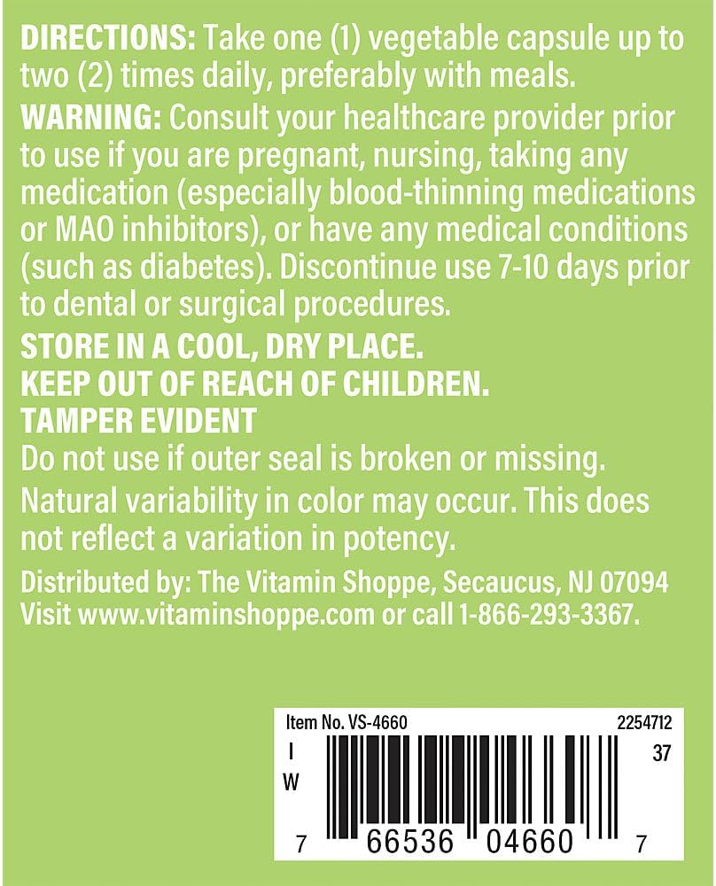 The Vitamin Shoppe Extracto de Ginkgo Biloba, soporte de memoria, 120 mg (240 cápsulas vegetales)