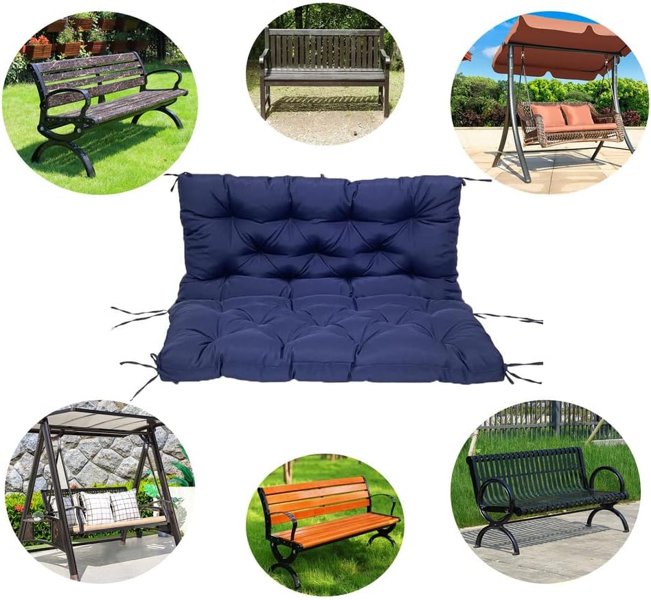 Cojines de banco de 47 x 40 pulgadas, cojines de repuesto para asiento de 2 a 3 plazas, impermeables, de 5 pulgadas, cojines de sofá biplaza para