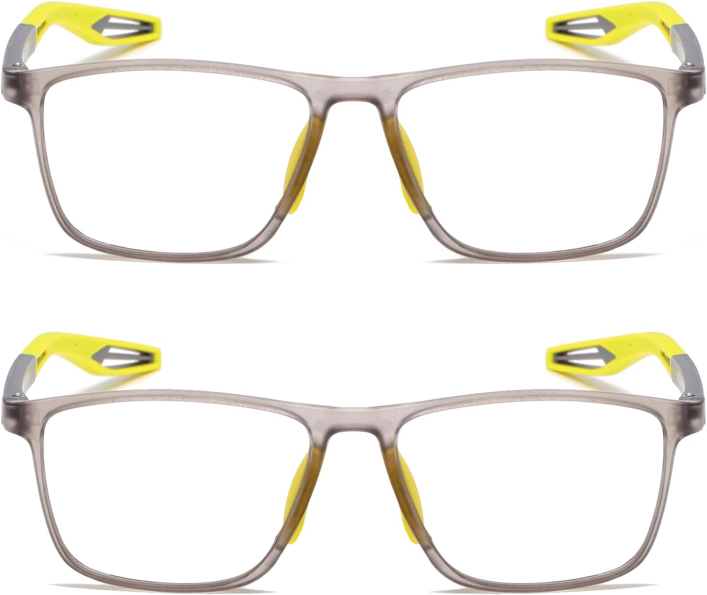 JOON-joon Gafas de lectura para hombre, 2 pares, estilo deportivo, cómodas y flexibles, con bloqueo de luz azul, lectores para hombres