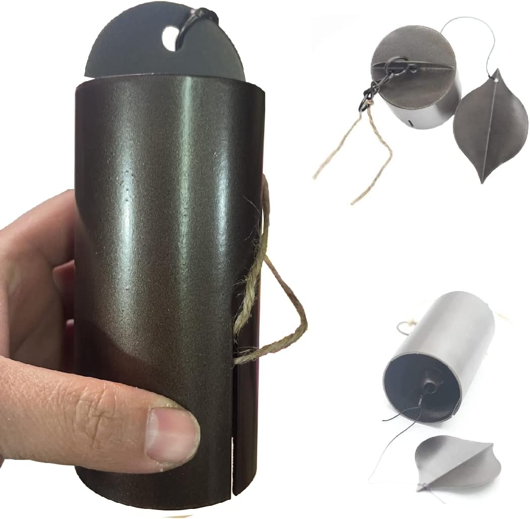 Rui07Da15Xin16 Campana de viento de serenidad de resonancia profunda, carillón de gong adecuado para meditación, tubo de cobre antiguo que se cuelga