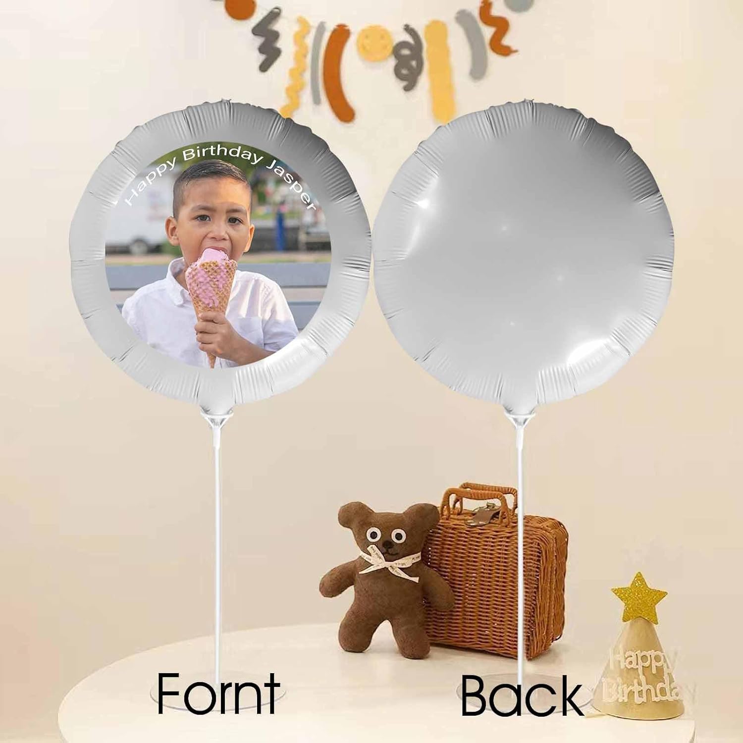 Globo personalizado con cara, fotos personalizadas, globos de feliz cumpleaños, globos con nombre personalizado para regalos de fiesta de aniversario