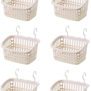 Jecvxor Cesta de almacenamiento de plástico colgante para baño, cocina, 10.8 x 8.07 x 6.7 pulgadas (beige) Jecvxor Cesta de almacenamiento de plástico colgante para baño, cocina, 10.8 x 8.07 x 6.7 pulgadas (beige)