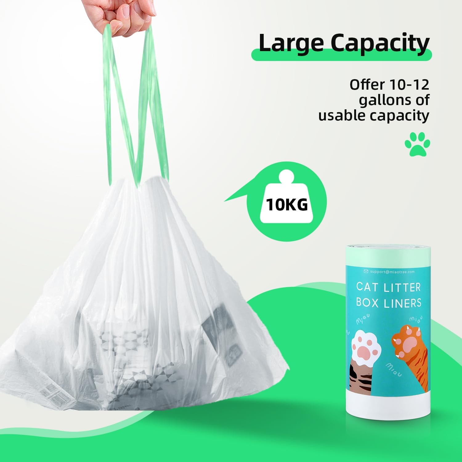 KropBom 120 bolsas de basura para cajones compatibles con caja de arena robot 4 y 3, gruesos autolimpiantes para cajas de arena para gatos con